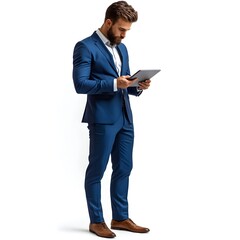 Businessman using tablet.