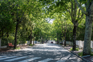 Walking in Arcachon, vacation destination town on Atlantic coast with beatiful parks, villas, streets and sandy beach, France