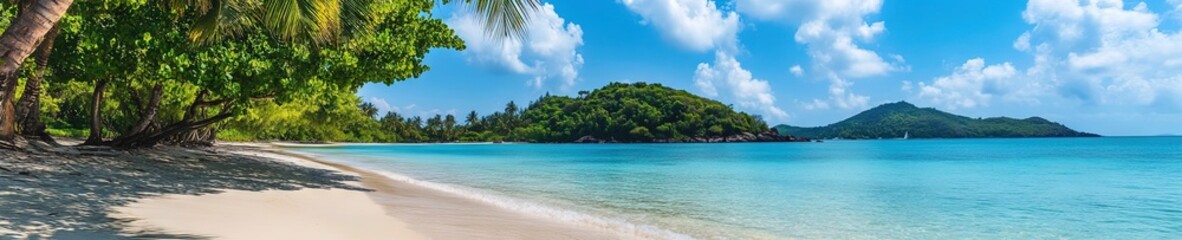 idyllic tropical beach panoramic shot