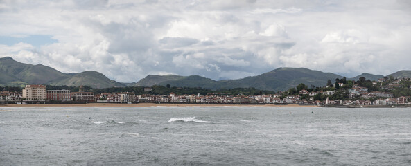 Saint-Jean-de-Luz fishing port on Basque coast, famous resort, known for beautiful architecture, sandy beaches, cuisine, South of France, Basque Country