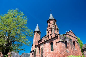 Obraz premium Collonges-la-Rouge village, one of the most beautiful villages in France with houses made from red stones, tourists destination in Dordogne