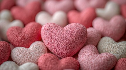 Obraz premium Heart-shaped marshmallows tower high