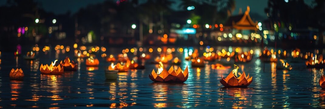 loi krathong Thai festival concept to celebrate South Western Tai cultures