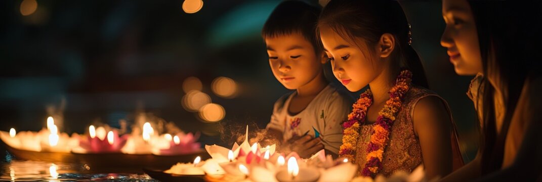 loi krathong Thai festival concept to celebrate South Western Tai cultures