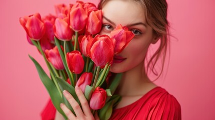 The woman with tulips