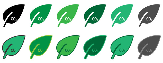 Simply green concept. Leaf CO2 environmental pollution plant illustration vector.