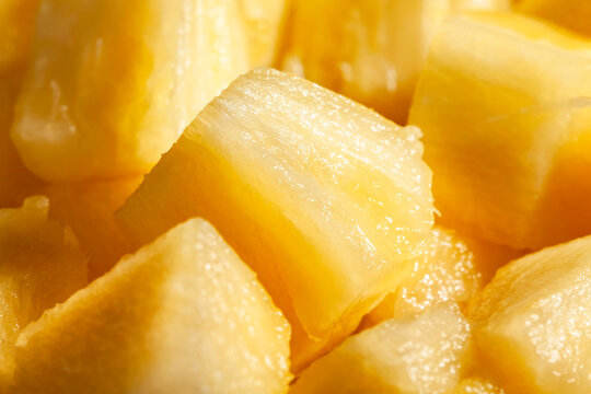 sliced pineapple macro detail closeup