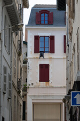 Houses and streets of touristic Biarritz city, Basque Country, Bay of Biscay of Atlantic ocean, France