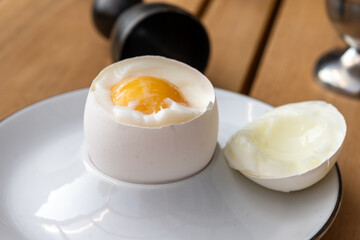 Soft boiled chicken egg