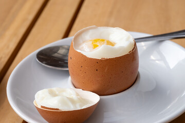 Soft boiled chicken egg