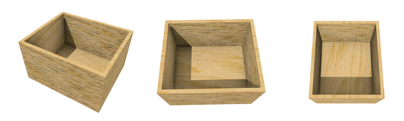 3d wooden conainer transparent png