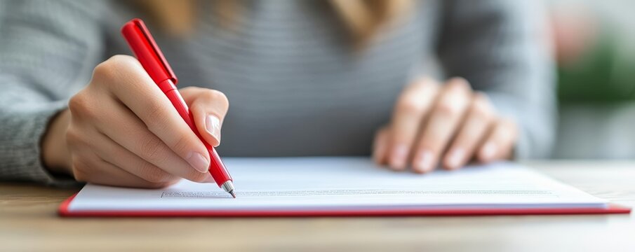 Detailed view of text being revised with a red pen, emphasizing the critical role of editing in perfecting content