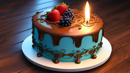 chocolate cake with strawberries