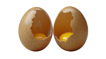 Colorful Easter eggs with cracked shells on white background