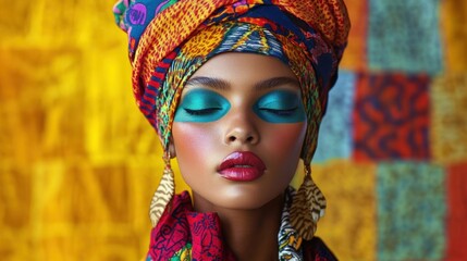 Global fashion fusion in portrait cultural diversity vibrant patterns unique styles blend traditional modern elements creating a captivating visual story