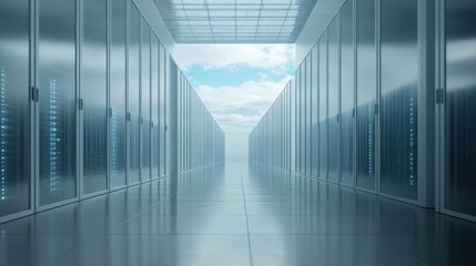 Server Room Hallway with Skylight