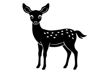 Beautiful deer full-body silhouette vector design on a white background