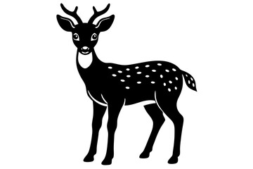 Beautiful deer full-body silhouette vector design on a white background