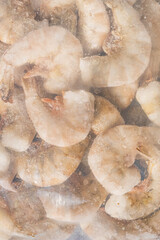 raw shrimps on the plastic bag
