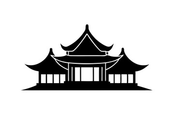 Chinese house silhouette vector design on a white background 