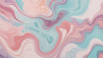 Abstract pastel colors marble swirl background, fluid art design with copy space