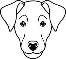 Enjoy simple dogface line art designed for kids coloring activities
