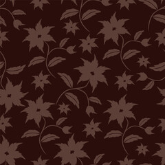 Hand drawn flowers seamless pattern