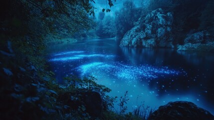 Obraz premium Blue Bioluminescent River