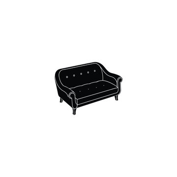 recommend clip art: Black & white sofa