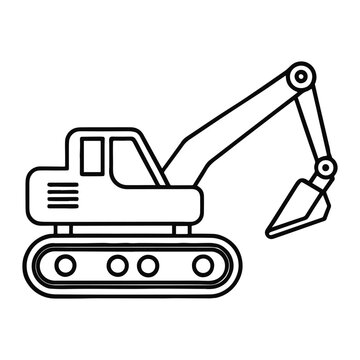 black outline excavator construction equipment clip art preview