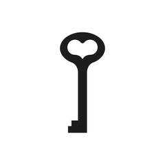 The key. The icon. A simple flat vector illustration on a white background
