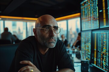 Senior Financial Analyst at Work During Daytime with Cityscape Background 