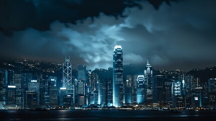 Nighttime Skyline of Hong Kong