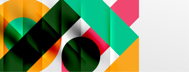 Obraz premium Round shapes, circles and lines minimal geometric background. Vector Illustration For Wallpaper, Banner, Background, Card, Book Illustration, landing page