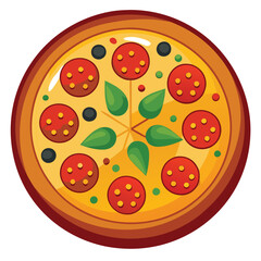 Fototapeta premium Pizza vector illustration on white background , high quality