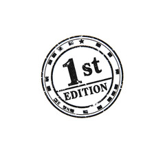 1st Edition grunge rubber stamp on white background. Generative AI