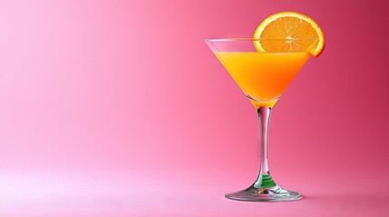   Close-up of drink in glass with orange slice on rim