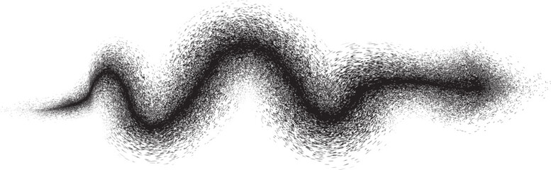 Curved Dry Brush Stroke . Chinese calligraphy . Asian style . Snake logo. Chinese new year 2025 zodiac snake symbol .design elements . Looped brush line . Vector
