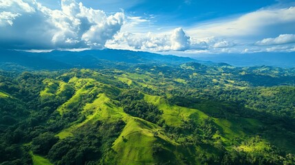 Obraz premium Aerial view of Costa Rican mountains.
