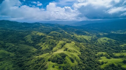 Naklejka premium Costa Rica's mountains from above.