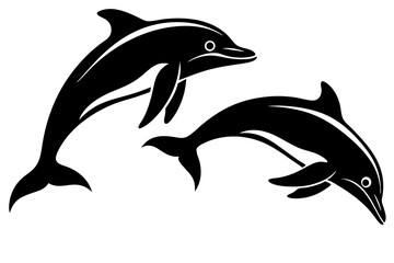 Dolphin silhouette vector design on a white background