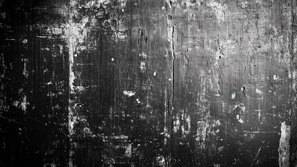 Naklejka premium Grunge black scratched background, old film effect, distressed scary texture with space for design resource. Generative AI