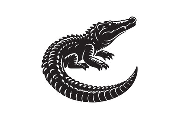 Crocodile silhouette vector illustration