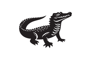 Crocodile silhouette vector illustration