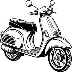 vintage scooter vector illustration