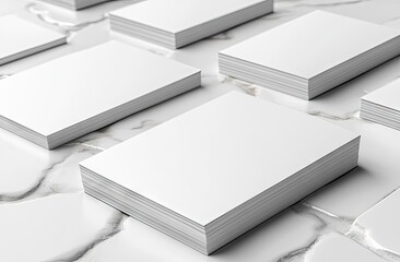 Blank Business Cards on Marble Surface