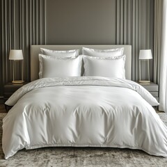 Classic bed with pillow and throw created with generated ai