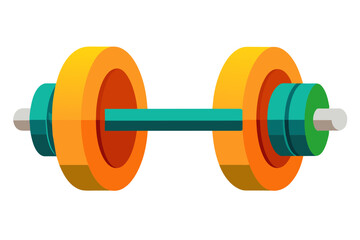 Dumbbell for exercise to fit body vector art illustration