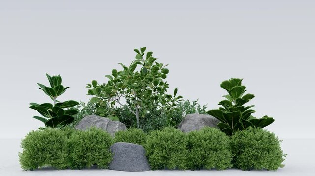 vegetation nature plant green natural environment foliage background 3d render. landscape tree jungle summer forest leaf tropical garden ecology grass. flora isolated park bush wild tropic.