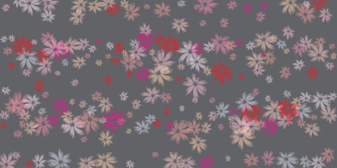 repeatable pink blossom breeze of many different flying flower buds and petals, in depth of field, isolated on absolute white Hanami. Japanese culture. Romantic concept. Sakura viewing. 